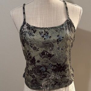 SHEIN Green and Black Floral Camisole